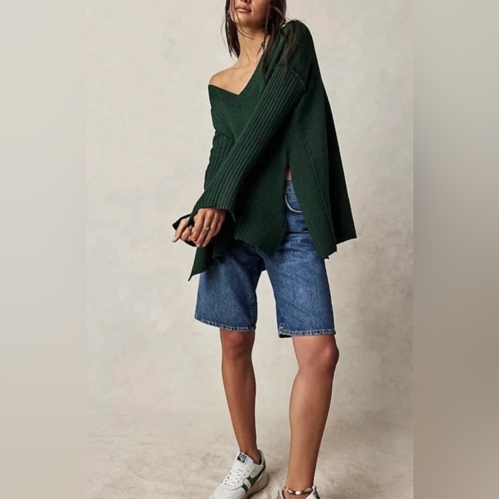 Free People Orion Tunic V-Neck Sweater - Picture 2 of 13